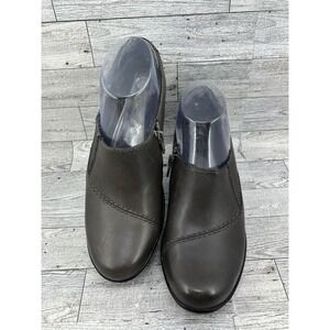 Clarks Bendables Brown Leather Ankle Booties Side Zip Block Heel Women Size 8M